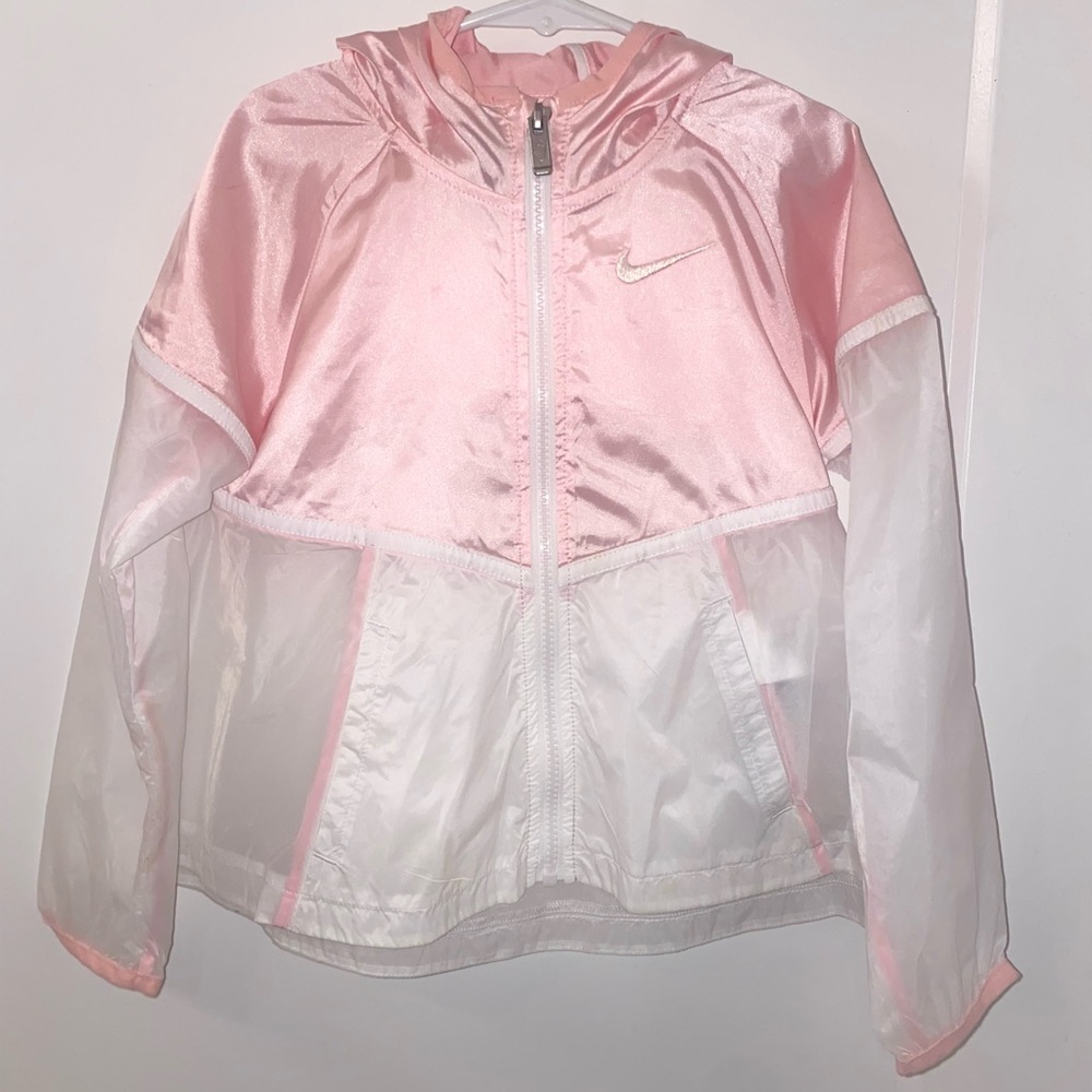 Nike Kids Light Pink and White Raincoat